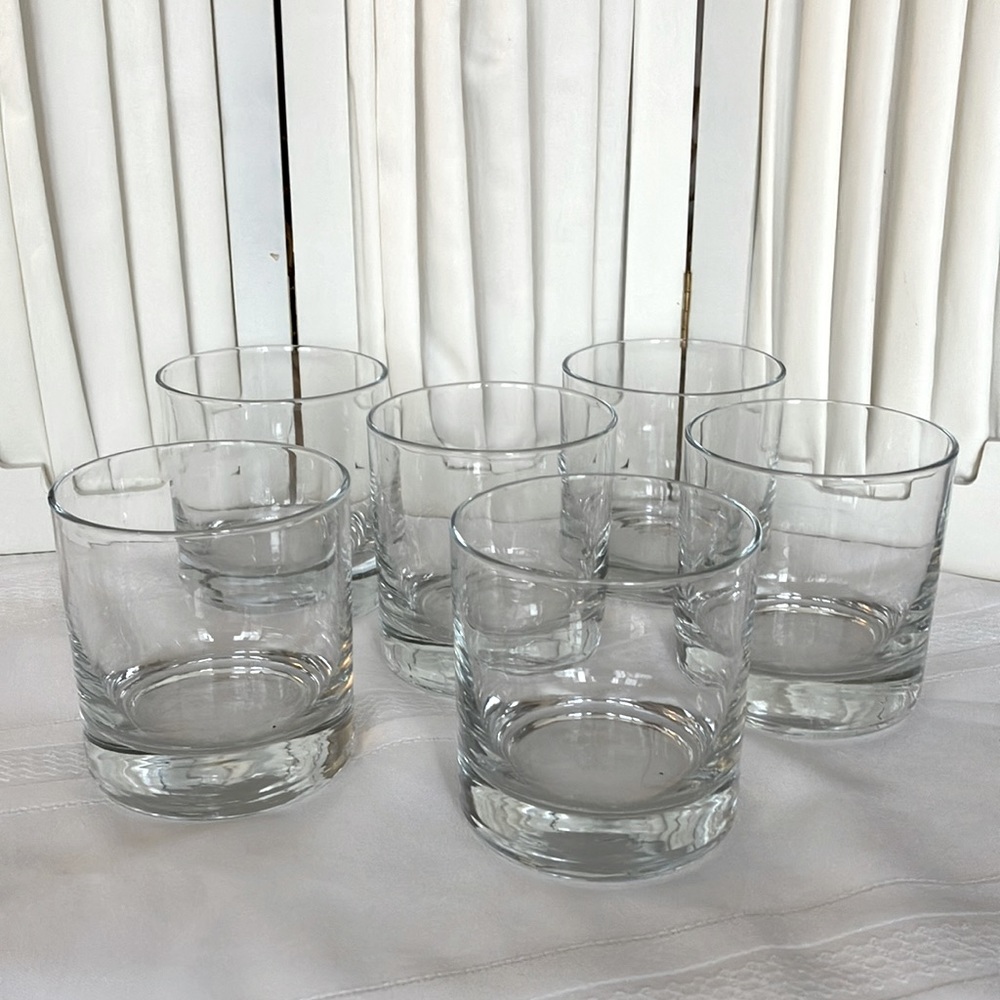 Crystal Clear Thick Glassware Whiskey, Rocks, Low Ball, Cocktail, Set of 6
